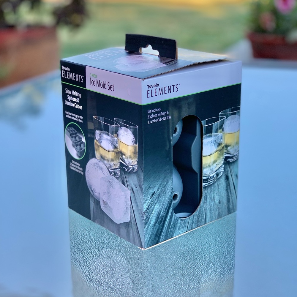 Tovolo Elements Gray Silicone Spheres and Jumbo Cube Shape Ice Trays